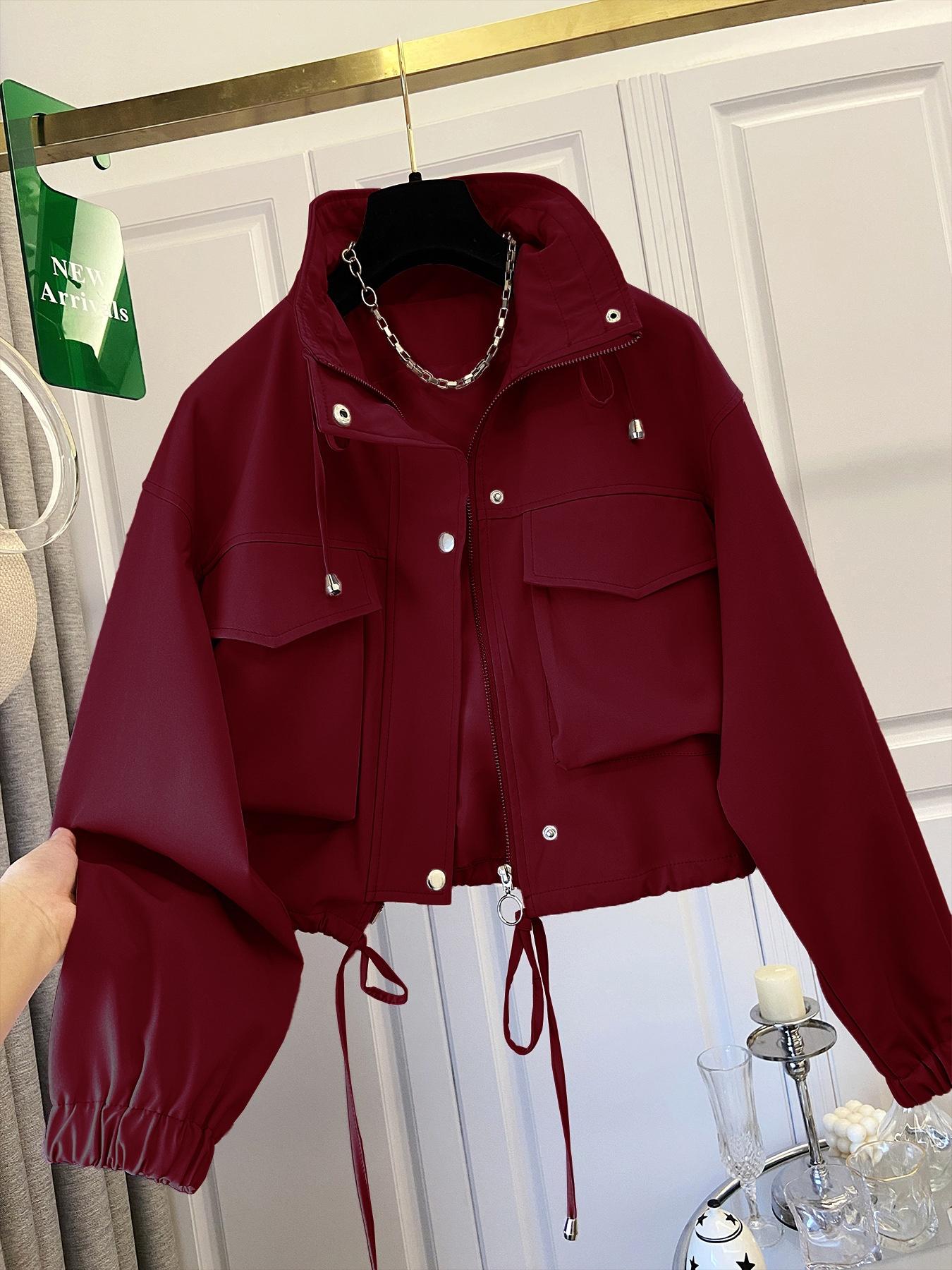 European And American-style Cropped Workwear Jacket For Women