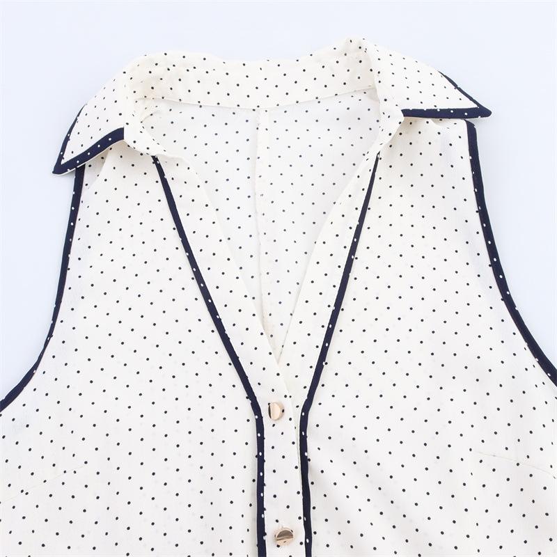 Temperament Polka Dot Shirt Style Midi Skirt Dress