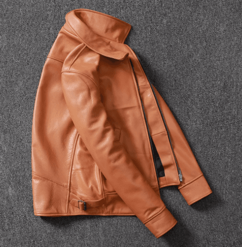 Leather Jacket For Men Made Of Tanned Cowhide Top Layer