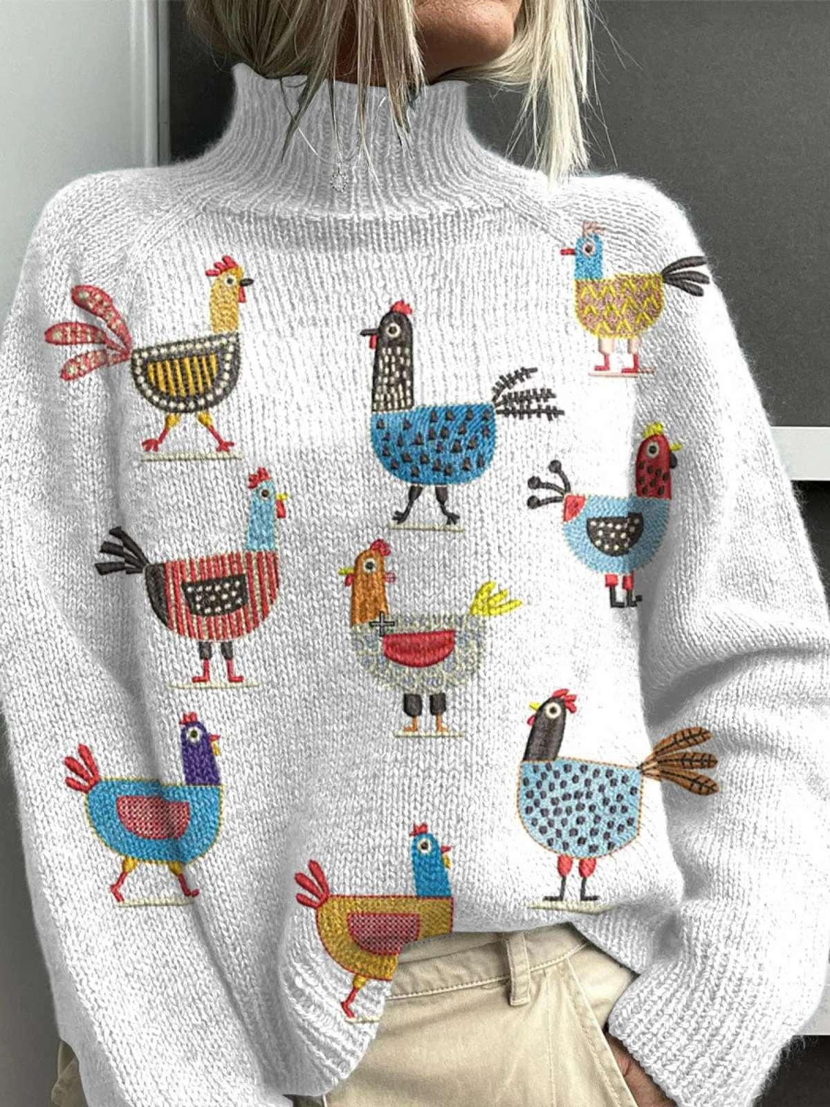 Women's Woolen Sweater Fashion High Collar Sweater