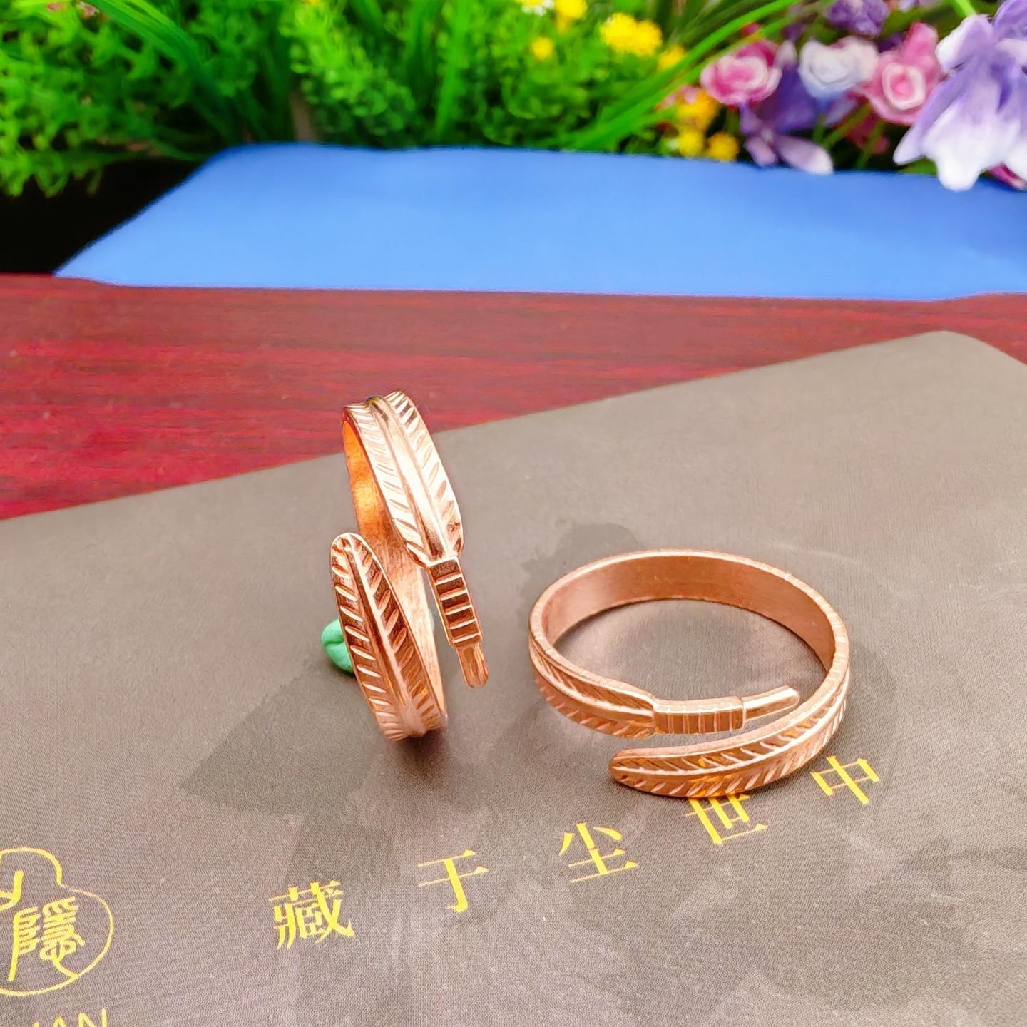 Adjustable-opening High-end Solid-copper Tiny-leaf Ring