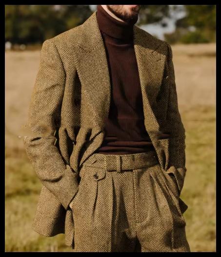 New Mens Suit Set Two-piece With A Collar
