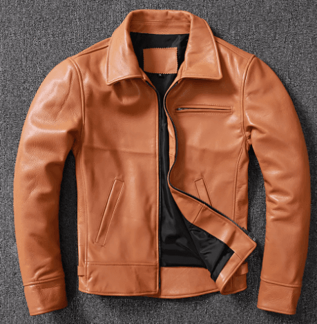 Leather Jacket For Men Made Of Tanned Cowhide Top Layer