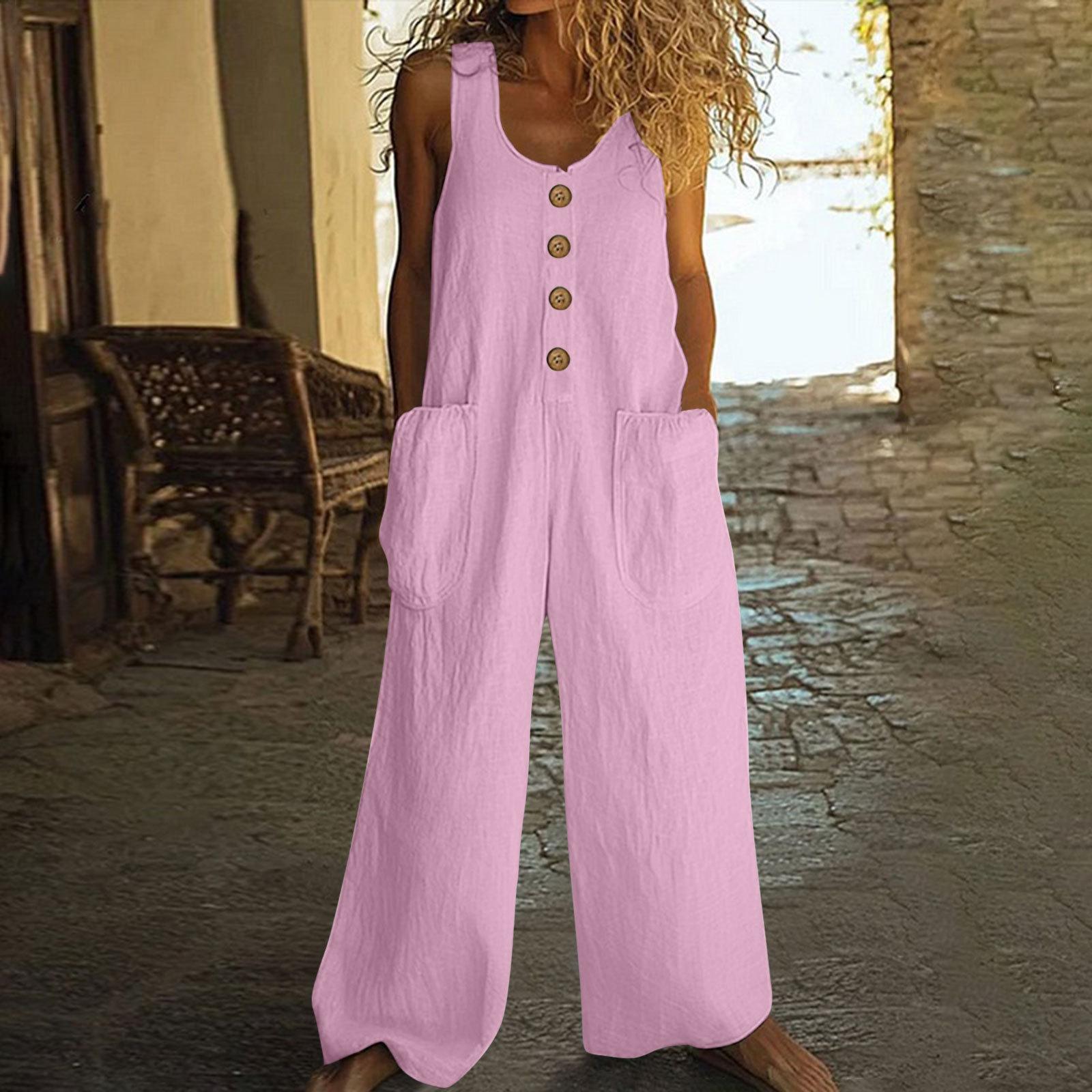 Sleeveless Casual One-piece Wide Leg Jumpsuit