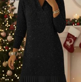 Autumn Casual Long-sleeved POLO Collar Dress