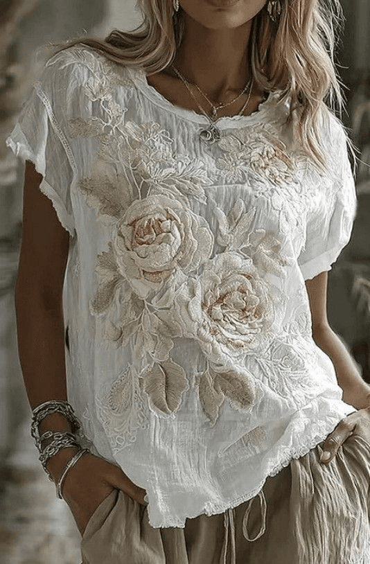 Women's Bohemian Retro Floral T-Shirt