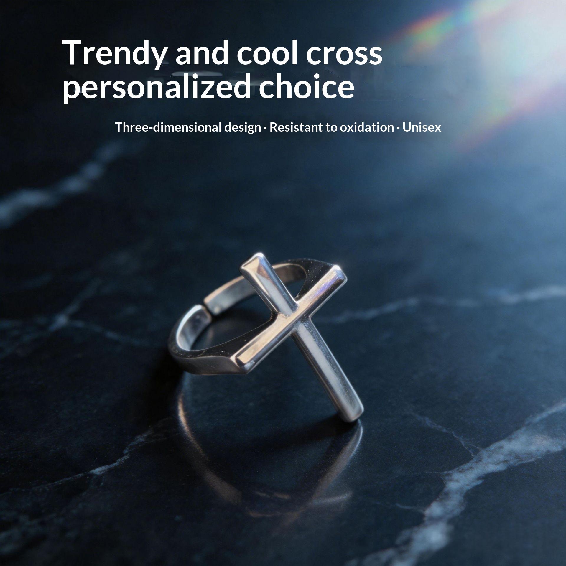 New-style Cross Mens Niche Minimalist Ring