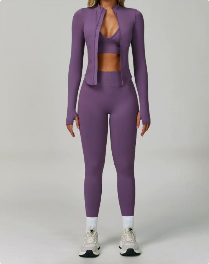 Fog Purple / L / Bra and pants and jacket