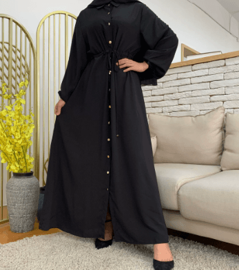 Collared Cardigan, Full-button Fitted Long Dress
