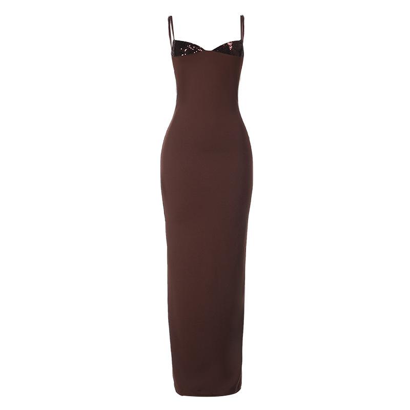 European And American Style Embroidered Bust Fashionable Slim-fit Dress