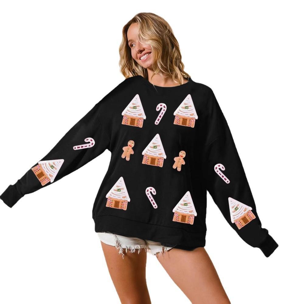 Autumn And Winter New European And American Christmas House Sequined Sweater