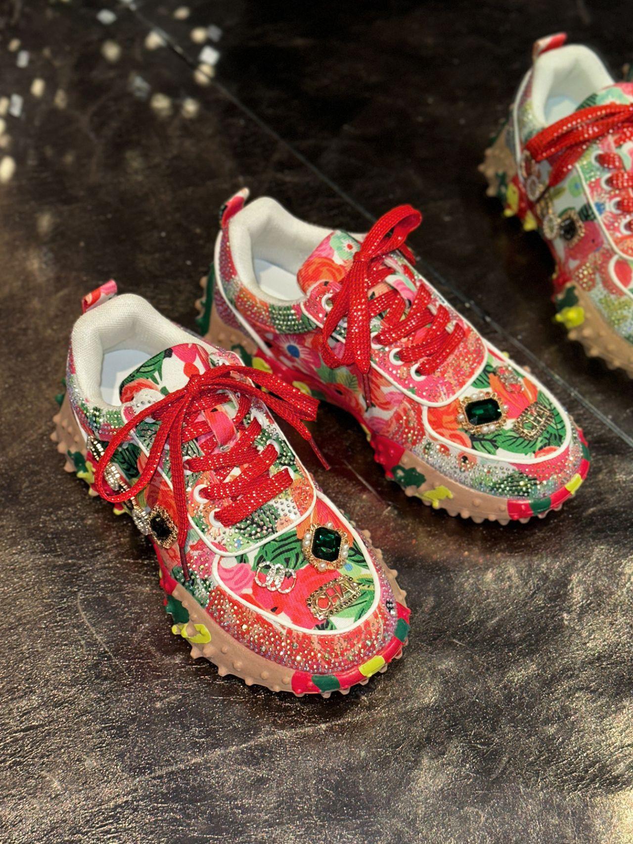 Rhinestone Durian Shoes Womens Casual Sneakers