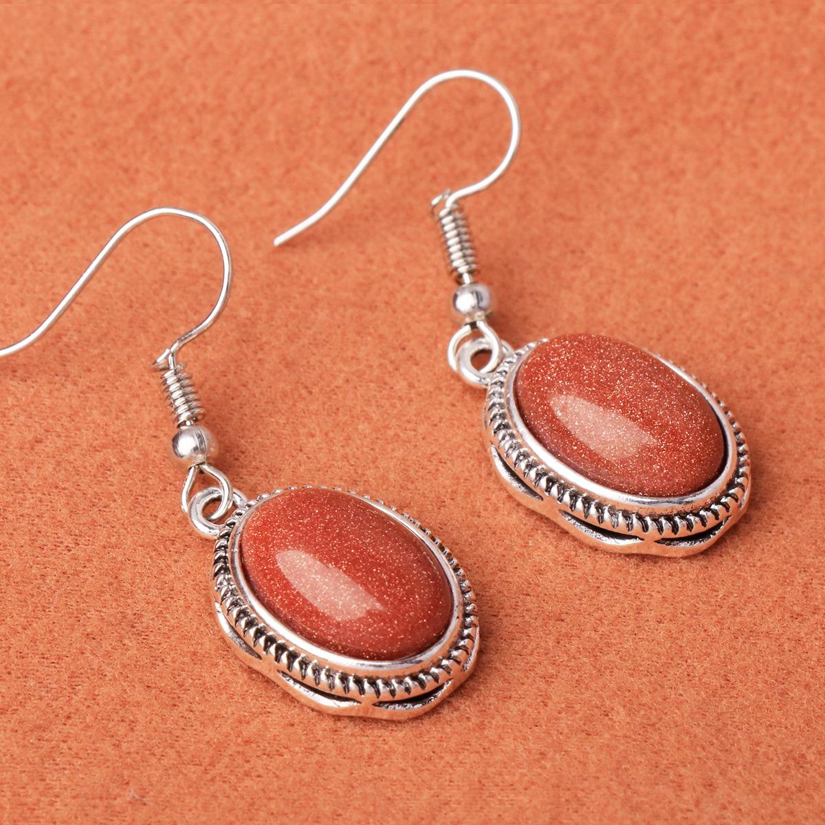 Vintage Oval Rhinestone Earrings For Women