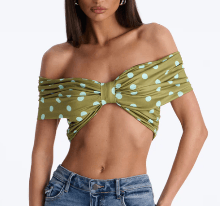 Waist And Strapless Off Shoulder Top