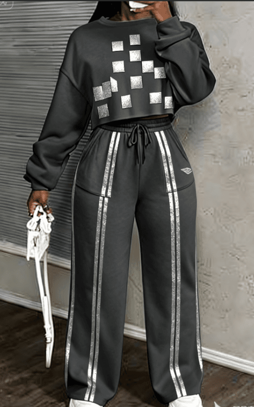 Solid Color Casual Suit Women's Loose Slim Fit Two-piece Set