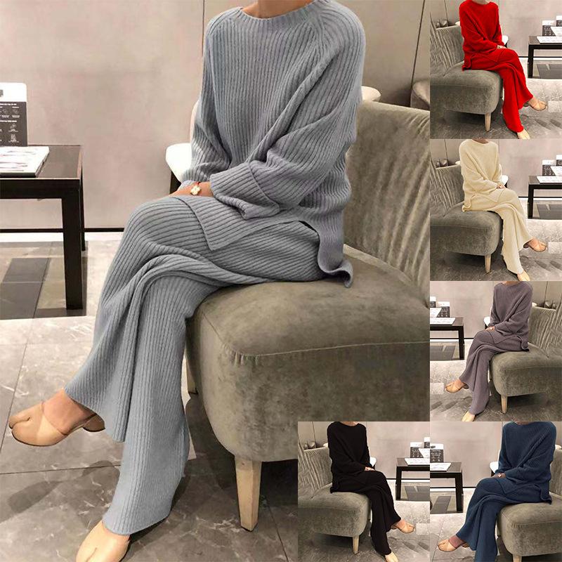 Knit Casual Two-piece Knitted Sweater
