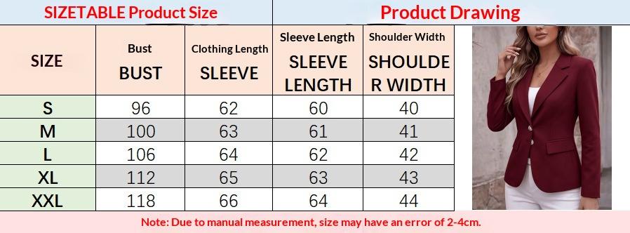 Notch-lapel Two-button Flap-pocket Long-sleeve Petite Blazer Cardigan Coat