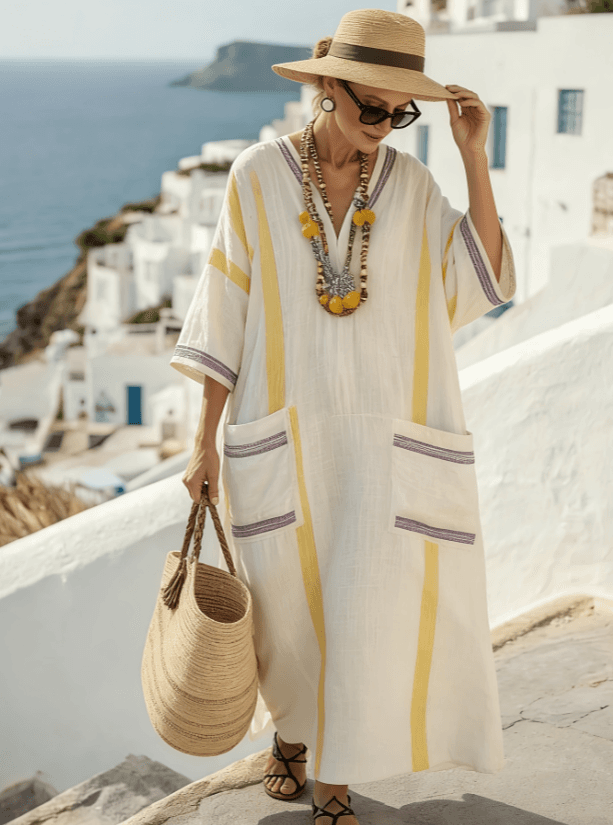 Bohemian Style Off-the-shoulder Batwing Sleeve Top Wide-leg Pants Vacation Two-piece Set